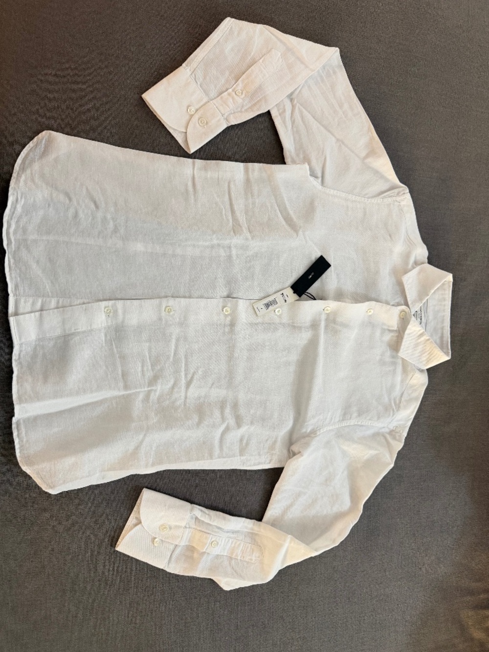 Banana Republic Slim-Fit Linen-Cotton Dress Shirt Medium White NWT